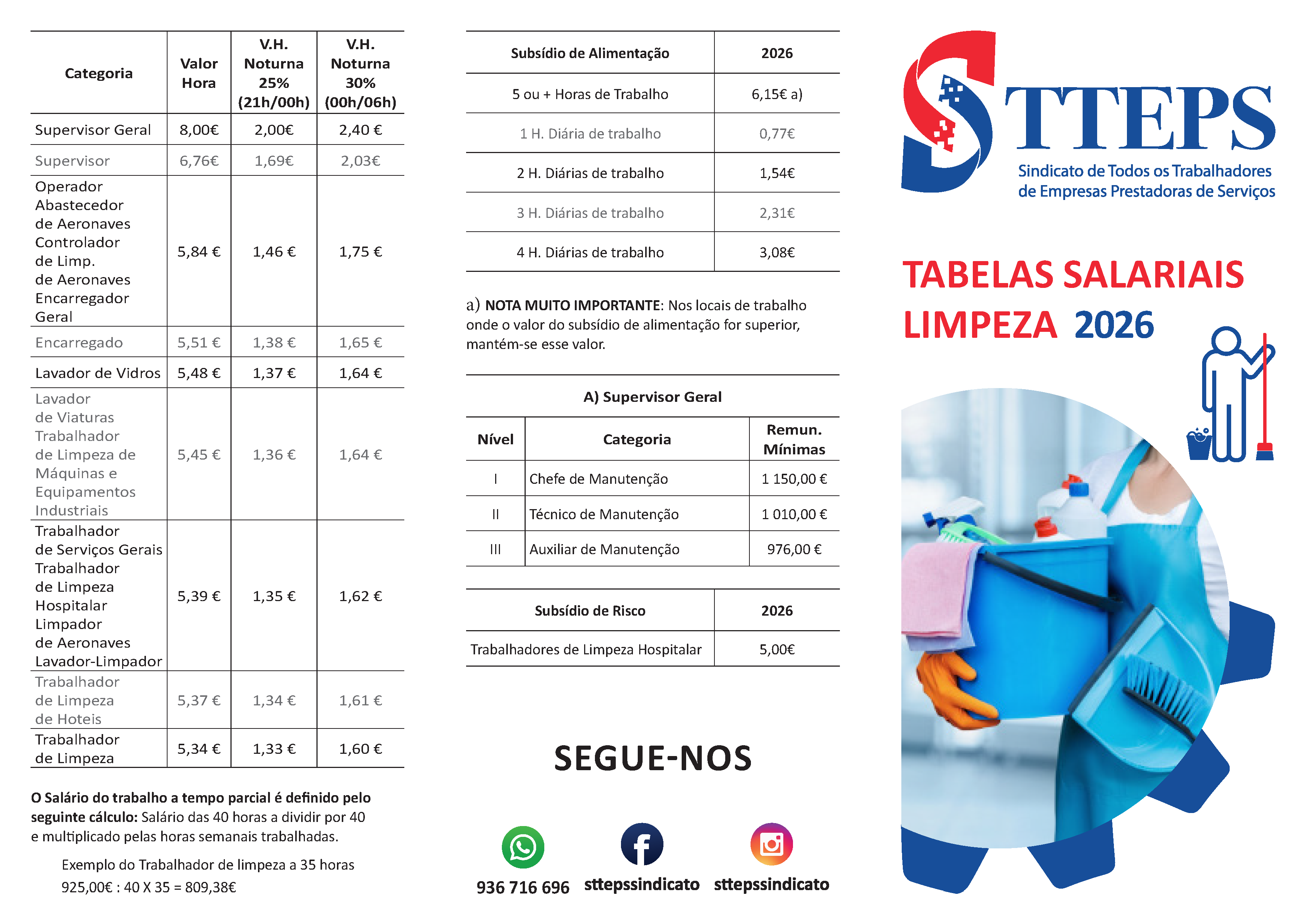 Tabelas Salariais 2026   Limpeza   CORES Pagina 1